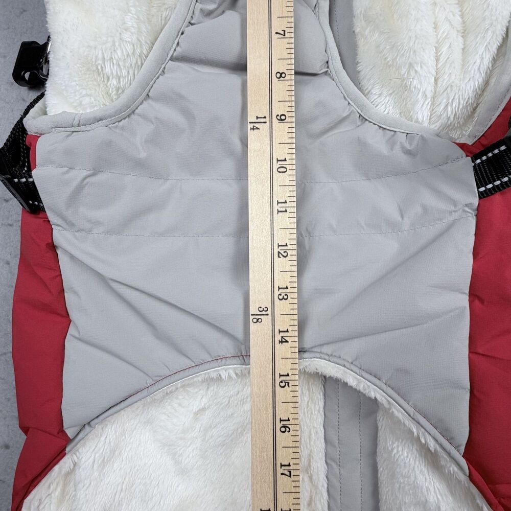 IECOII Extra Warm Reflective Dog Coat Waterproof Fleece Lined Red Gray NWT - Picture 7 of 9